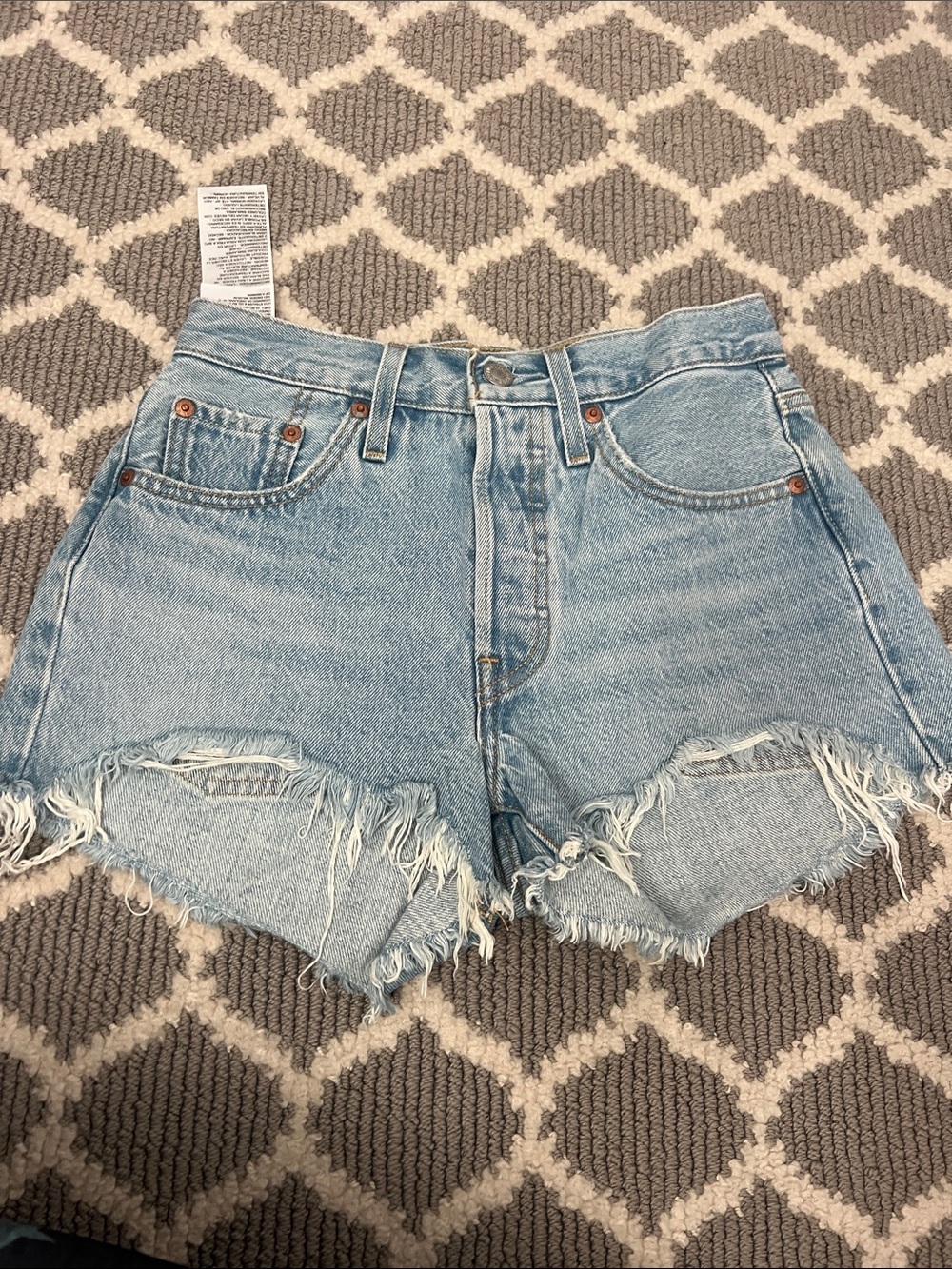 Light Blue Distressed Denim Shorts LEVI brand new